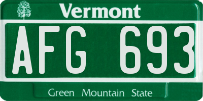 VT license plate AFG693