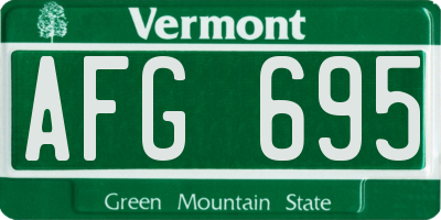 VT license plate AFG695