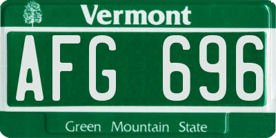 VT license plate AFG696