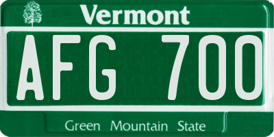 VT license plate AFG700