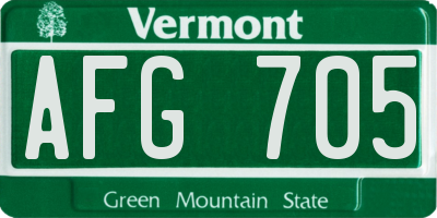 VT license plate AFG705