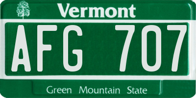 VT license plate AFG707