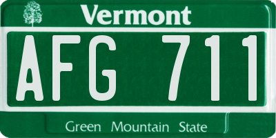 VT license plate AFG711