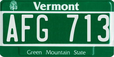 VT license plate AFG713