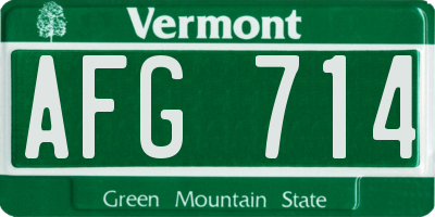 VT license plate AFG714