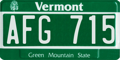 VT license plate AFG715