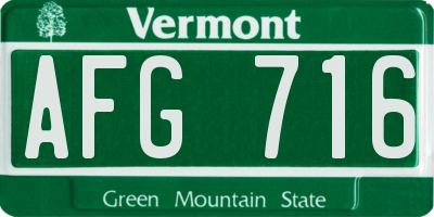 VT license plate AFG716