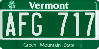 VT license plate AFG717