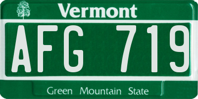 VT license plate AFG719