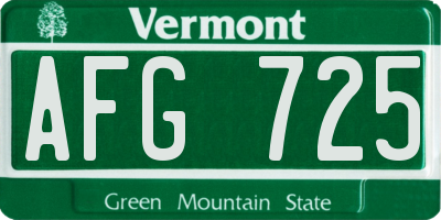 VT license plate AFG725
