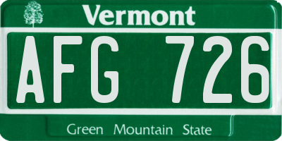 VT license plate AFG726