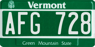 VT license plate AFG728