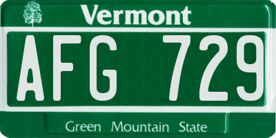 VT license plate AFG729