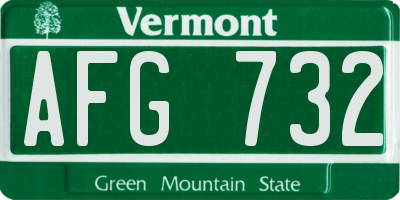 VT license plate AFG732