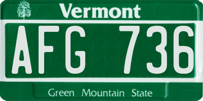 VT license plate AFG736
