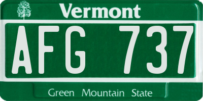 VT license plate AFG737