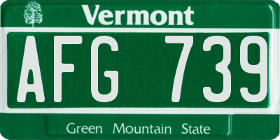 VT license plate AFG739