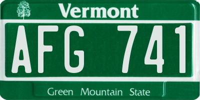 VT license plate AFG741