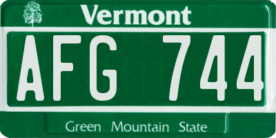 VT license plate AFG744