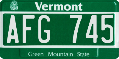VT license plate AFG745