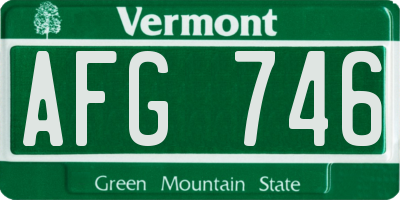 VT license plate AFG746