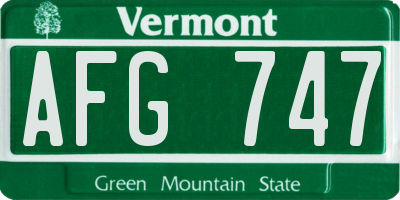 VT license plate AFG747