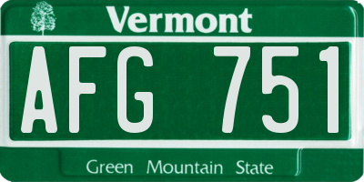 VT license plate AFG751