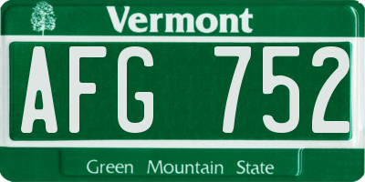 VT license plate AFG752