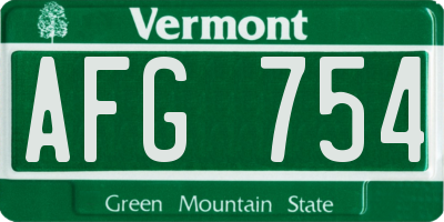 VT license plate AFG754
