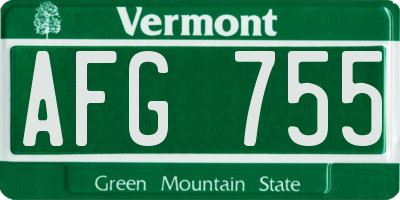 VT license plate AFG755