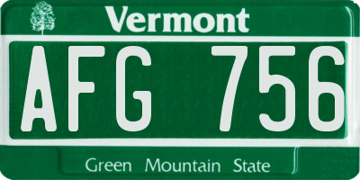 VT license plate AFG756