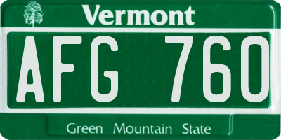 VT license plate AFG760