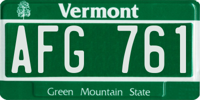 VT license plate AFG761