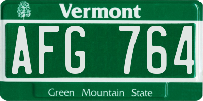 VT license plate AFG764