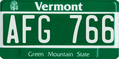 VT license plate AFG766