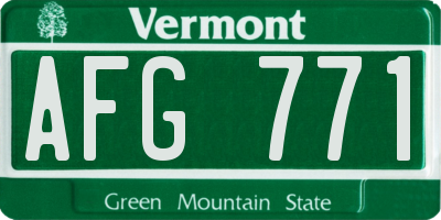 VT license plate AFG771