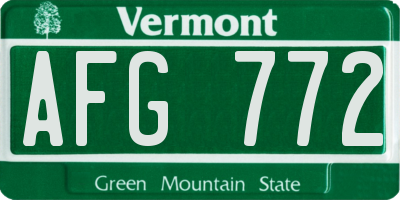 VT license plate AFG772