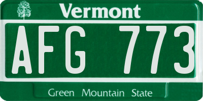 VT license plate AFG773