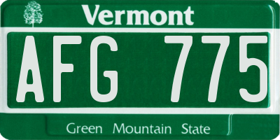 VT license plate AFG775