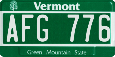 VT license plate AFG776