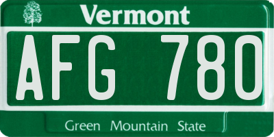 VT license plate AFG780