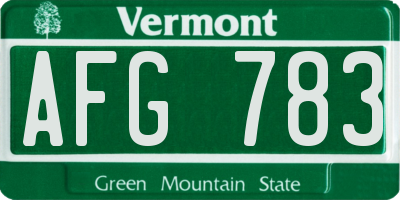 VT license plate AFG783