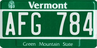 VT license plate AFG784