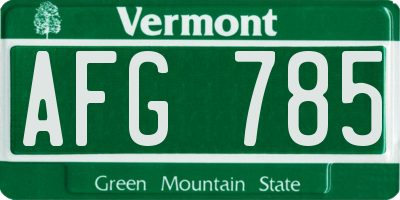 VT license plate AFG785