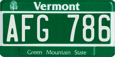 VT license plate AFG786