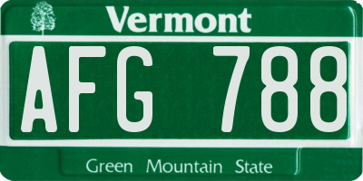 VT license plate AFG788