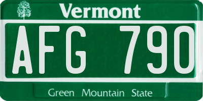 VT license plate AFG790