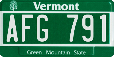 VT license plate AFG791