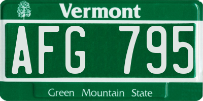 VT license plate AFG795