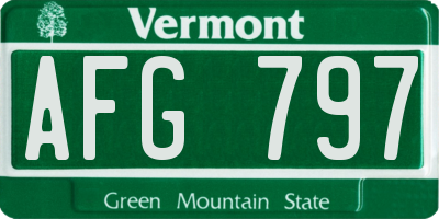 VT license plate AFG797
